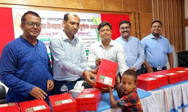 180 children received gift boxes organized by Keshavpur Kingdom Builders Church Trust