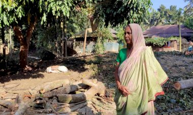 In Narail, elderly Shubha Rani Biswas files complaint at police station over land grabbing and house vandalism