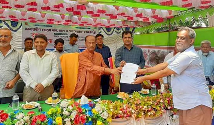 The auspicious opening of Boro season domestic paddy, rice and wheat collection was held in Gobindganj