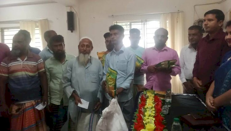 The distribution program for mustard seeds and chemical fertilizers has been inaugurated in Badalgachi, Naogaon.