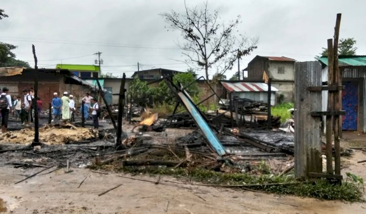 A devastating fire in Baishari Bazar burned down 7 shops, including various goods warehouses.