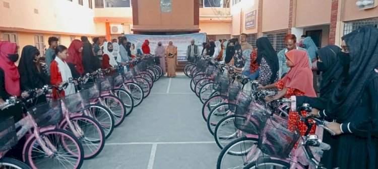 36 female students in Keshabpur received new bicycles.