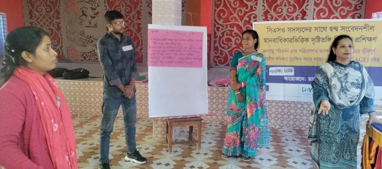 Training and discussion session on humanitarian-based perspective for CSO members of DASCO Foundation held in Mohadevpur, Naogaon.